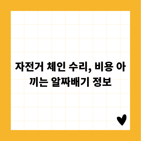 자전거 체인 수리, 비용 아끼는 알짜배기 정보