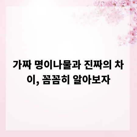 가짜 명이나물과 진짜의 차이, 꼼꼼히 알아보자