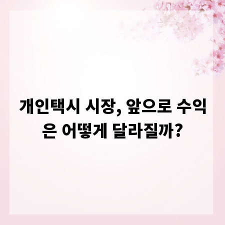 개인택시 시장, 앞으로 수익은 어떻게 달라질까?