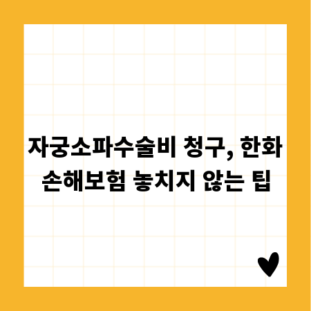 자궁소파수술비 청구, 한화손해보험 놓치지 않는 팁