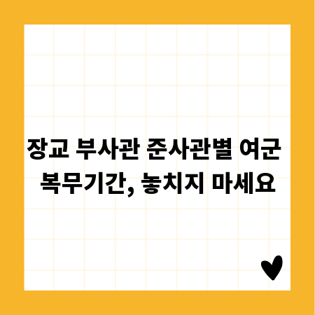 장교 부사관 준사관별 여군 복무기간, 놓치지 마세요