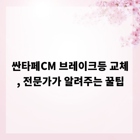 싼타페CM 브레이크등 교체, 전문가가 알려주는 꿀팁