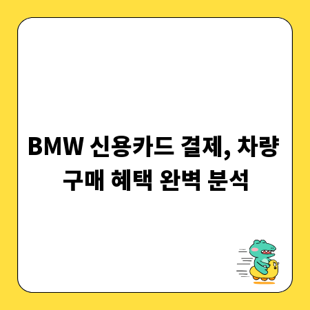 BMW 신용카드 결제, 차량 구매 혜택 완벽 분석