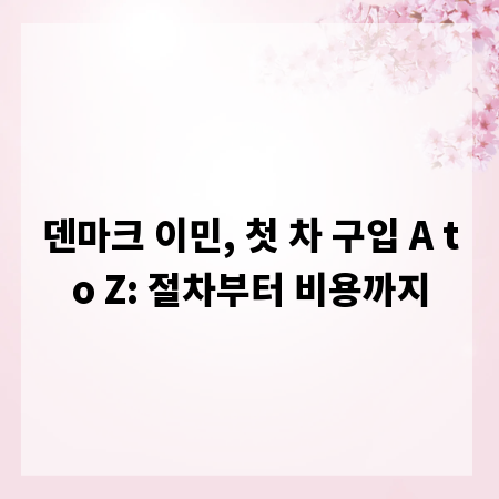 덴마크 이민, 첫 차 구입 A to Z: 절차부터 비용까지