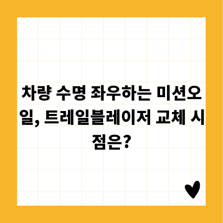 차량 수명 좌우하는 미션오일, 트레일블레이저 교체 시점은?