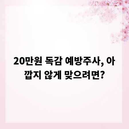20만원 독감 예방주사, 아깝지 않게 맞으려면?