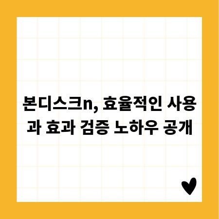 본디스크n, 효율적인 사용과 효과 검증 노하우 공개