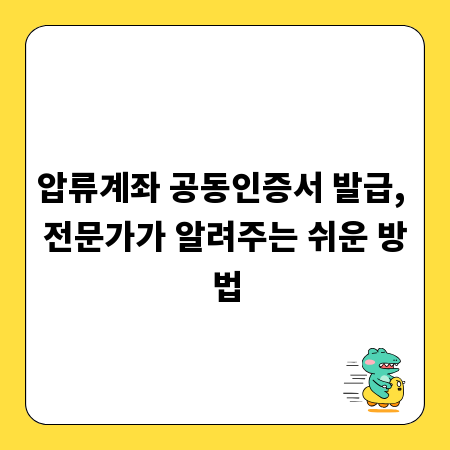 압류계좌 공동인증서 발급, 전문가가 알려주는 쉬운 방법