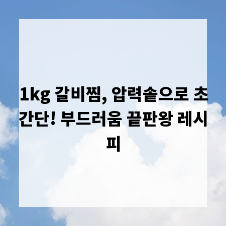 1kg 갈비찜, 압력솥으로 초간단! 부드러움 끝판왕 레시피