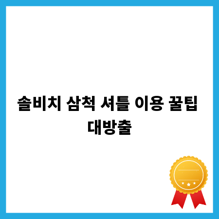 솔비치 삼척 셔틀 이용 꿀팁 대방출
