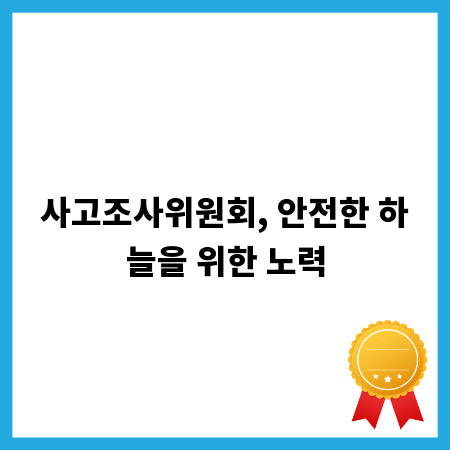 사고조사위원회, 안전한 하늘을 위한 노력