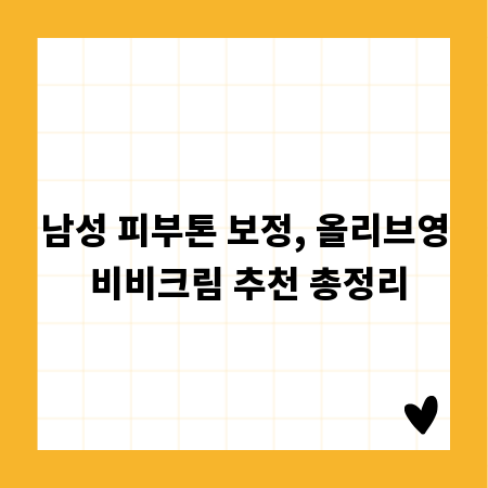 남성 피부톤 보정, 올리브영 비비크림 추천 총정리