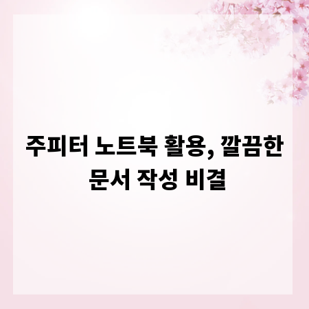 주피터 노트북 활용, 깔끔한 문서 작성 비결