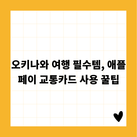오키나와 여행 필수템, 애플페이 교통카드 사용 꿀팁