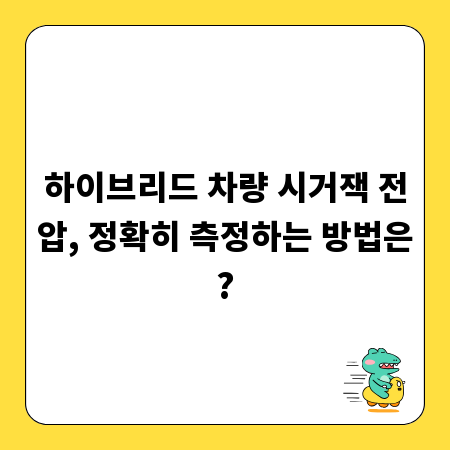 하이브리드 차량 시거잭 전압, 정확히 측정하는 방법은?