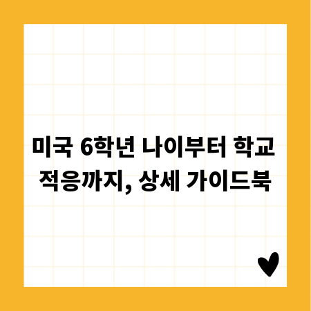 미국 6학년 나이부터 학교 적응까지, 상세 가이드북
