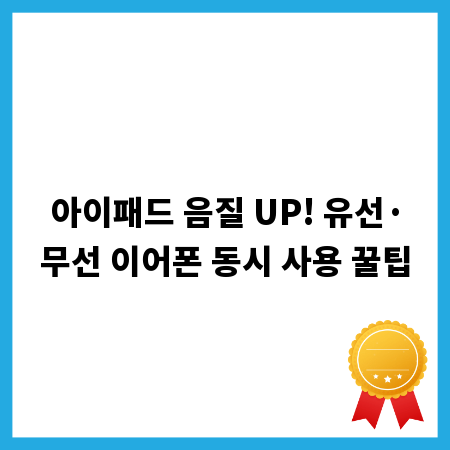 아이패드 음질 UP! 유선·무선 이어폰 동시 사용 꿀팁