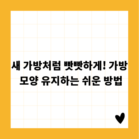 새 가방처럼 빳빳하게! 가방 모양 유지하는 쉬운 방법