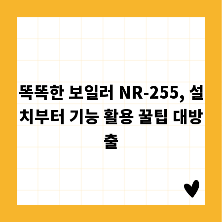 똑똑한 보일러 NR-255, 설치부터 기능 활용 꿀팁 대방출
