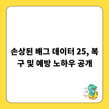 손상된 배그 데이터 25, 복구 및 예방 노하우 공개