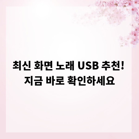 최신 화면 노래 USB 추천! 지금 바로 확인하세요