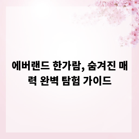 에버랜드 한가람, 숨겨진 매력 완벽 탐험 가이드