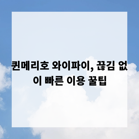 퀸메리호 와이파이, 끊김 없이 빠른 이용 꿀팁