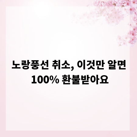 노랑풍선 취소, 이것만 알면 100% 환불받아요