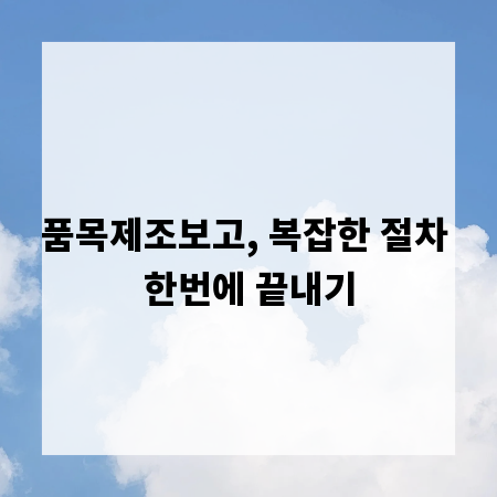 품목제조보고, 복잡한 절차 한번에 끝내기