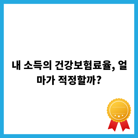 내 소득의 건강보험료율, 얼마가 적정할까?