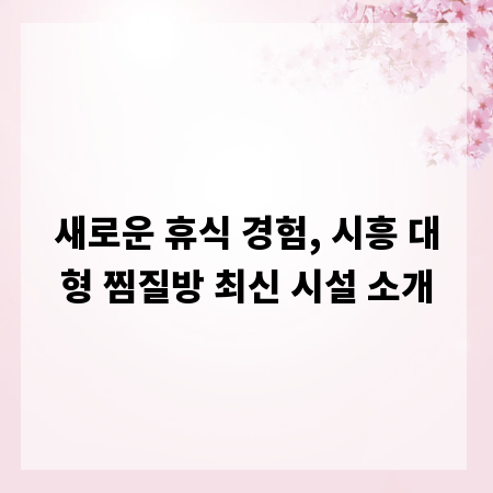 새로운 휴식 경험, 시흥 대형 찜질방 최신 시설 소개