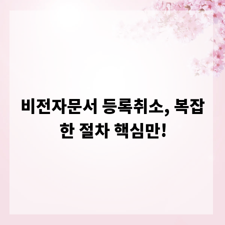 비전자문서 등록취소, 복잡한 절차 핵심만!