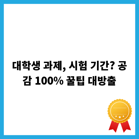 대학생 과제, 시험 기간? 공감 100% 꿀팁 대방출