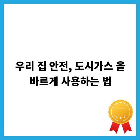우리 집 안전, 도시가스 올바르게 사용하는 법