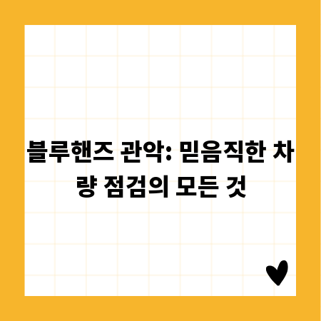 블루핸즈 관악: 믿음직한 차량 점검의 모든 것