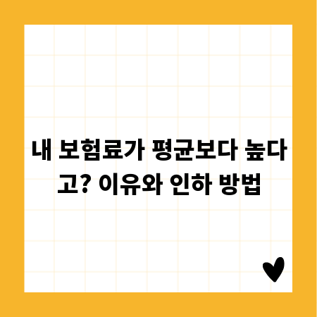 내 보험료가 평균보다 높다고? 이유와 인하 방법