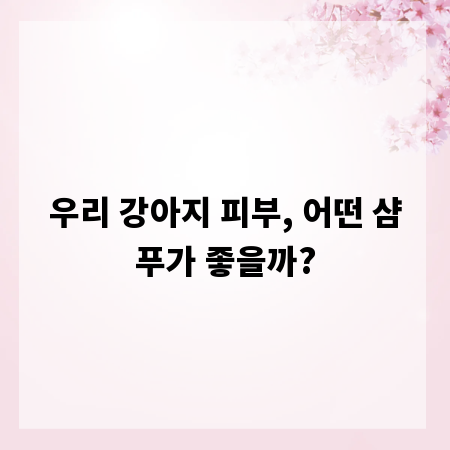 우리 강아지 피부, 어떤 샴푸가 좋을까?