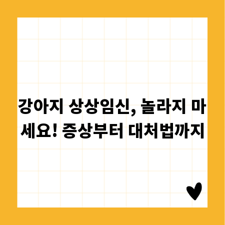 강아지 상상임신, 놀라지 마세요! 증상부터 대처법까지