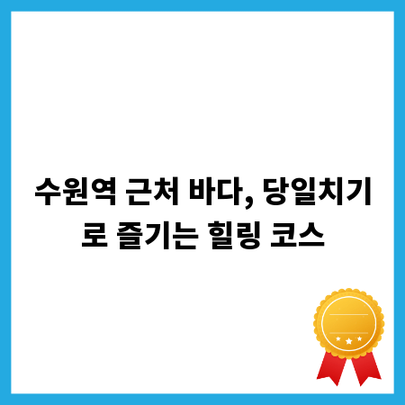 수원역 근처 바다, 당일치기로 즐기는 힐링 코스