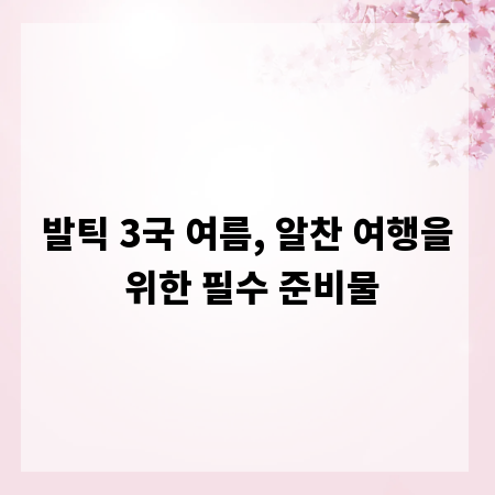발틱 3국 여름, 알찬 여행을 위한 필수 준비물