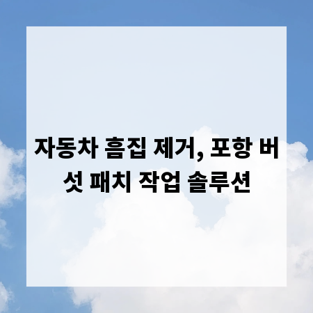 자동차 흠집 제거, 포항 버섯 패치 작업 솔루션