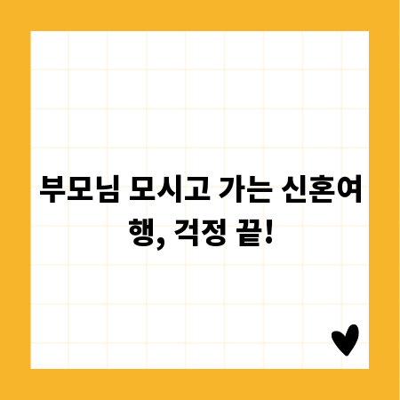 부모님 모시고 가는 신혼여행, 걱정 끝!