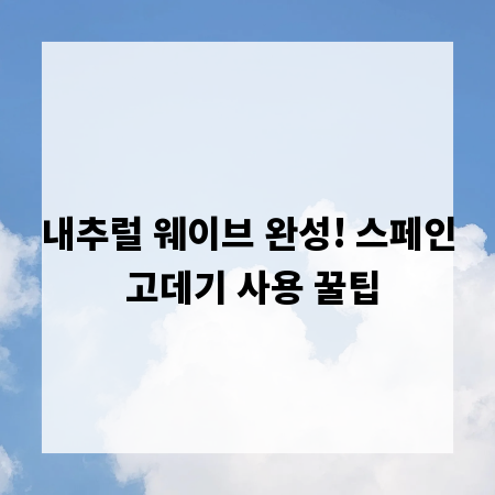 내추럴 웨이브 완성! 스페인 고데기 사용 꿀팁