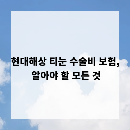 현대해상 티눈 수술비 보험, 알아야 할 모든 것