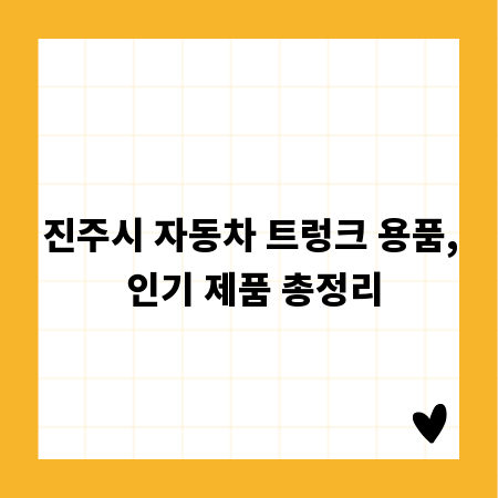 진주시 자동차 트렁크 용품, 인기 제품 총정리