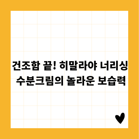 건조함 끝! 히말라야 너리싱 수분크림의 놀라운 보습력