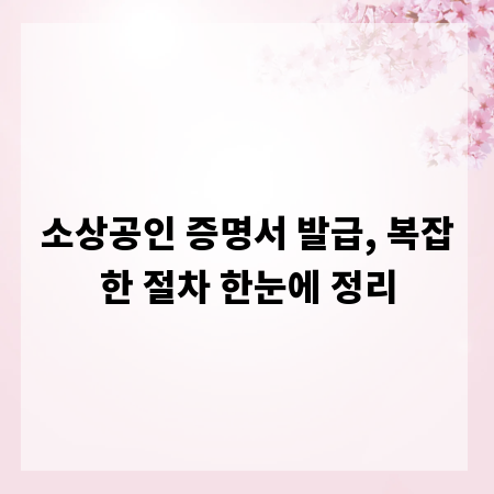 소상공인 증명서 발급, 복잡한 절차 한눈에 정리