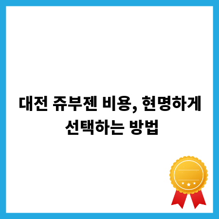 대전 쥬부젠 비용, 현명하게 선택하는 방법