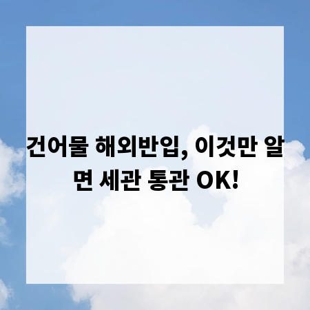 건어물 해외반입, 이것만 알면 세관 통관 OK!