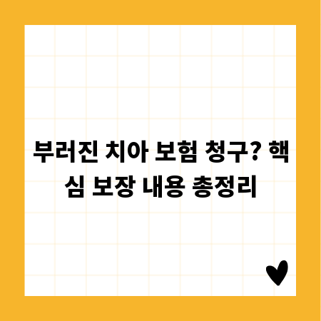 부러진 치아 보험 청구? 핵심 보장 내용 총정리